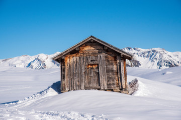 hut in the mountains