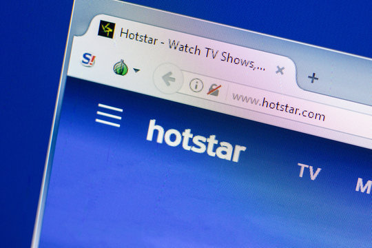 Ryazan, Russia - April 16, 2018 - Homepage of HotStar website on the display of PC, url - hotstar.com.