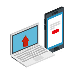 smartphone with laptop isolated icon vector illustration design