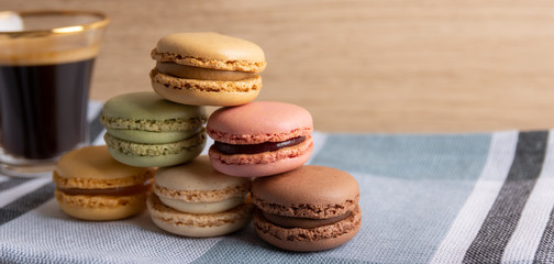 Homemade macaroons following a traditional French recipe