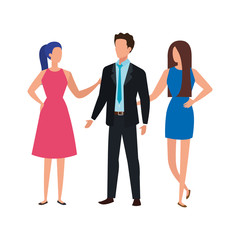 Fototapeta premium business people elegant avatar character vector illustration design