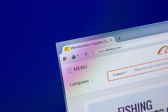 Ryazan, Russia - April 16, 2018 - Homepage of Alibaba.com on the display of PC.