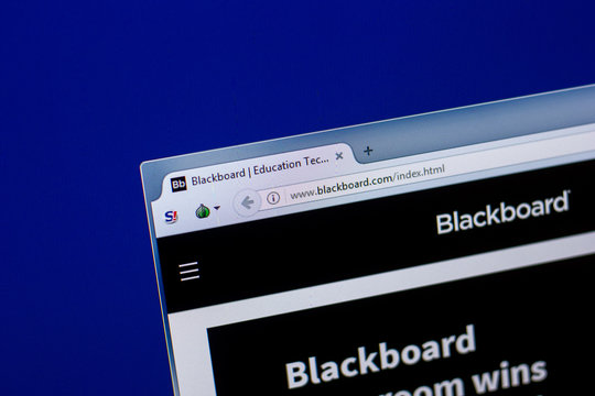 Ryazan, Russia - April 16, 2018 - Homepage of Blackboard.com website on the display of PC.