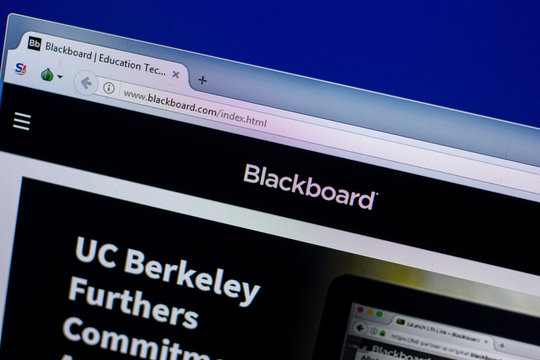 Ryazan, Russia - April 16, 2018 - Homepage of Blackboard.com website on the display of PC.