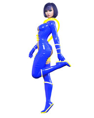 3D comics cosplay anime girl.