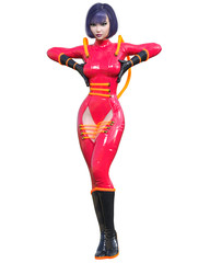 3D comics cosplay anime girl.