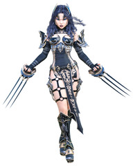 Obraz premium Warrior amazon woman with metal blade.