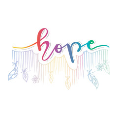Hope with floral, letter design. Slogan concept.