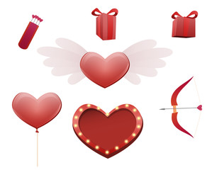 Valentine's day gift and items vector set