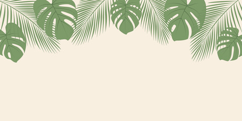 summer background with palm leaf and copy space vector illustration EPS10