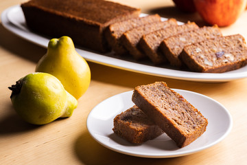 Quince chlebell with walnuts and wholemeal flour