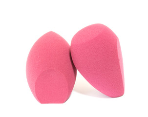  Beauty blender on white isolated background for cosmetics 