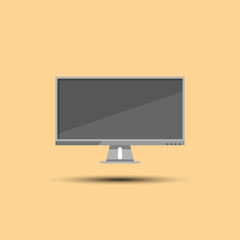 Vector monitor flat icon color background
