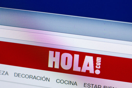 Ryazan, Russia - April 29, 2018: Homepage of Hola website on the display of PC, url - Hola.com