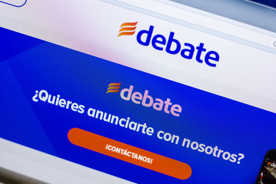 Ryazan, Russia - April 29, 2018: Homepage of Debate website on the display of PC, url - Debate.com.mx.
