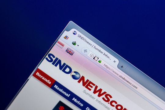 Ryazan, Russia - April 29, 2018: Homepage of Sindonews website on the display of PC, url - Sindonews.com