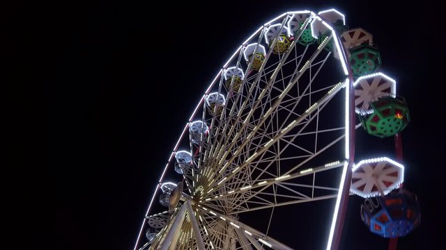 Ferris wheel at night in Bayonne, France