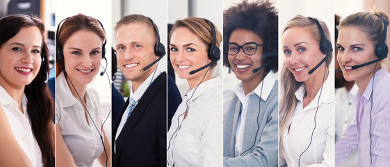 Call Center Support Workers Collage