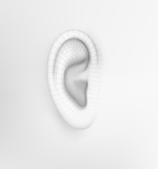 vector human ear. hearing treatment, plastic surgery, implantation