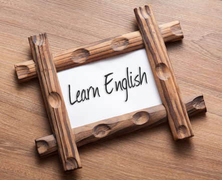Text Learn English Written On Wood Frame Stock Photo Adobe Stock