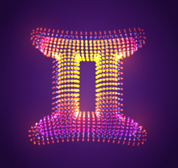 vector symbol of luminous dots, rainbow gradient