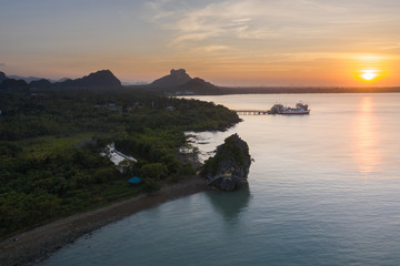 Fototapeta na wymiar amazing Thailand beautiful seascape and mountain island high season Khao Hua Bon Viewpoint 
