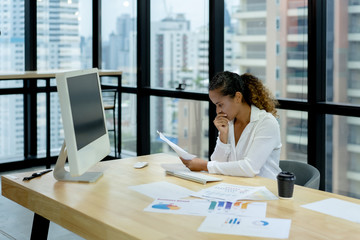 African american businesswoman frustrated by business proble