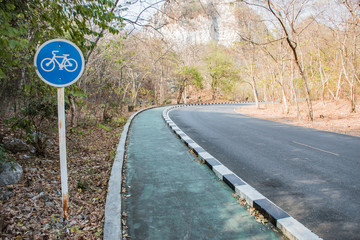 The old green bicycle path behind the mountain.