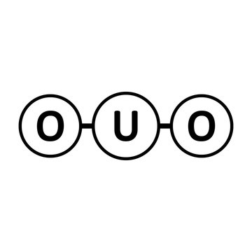 Uranium Oxide Molecule Icon.