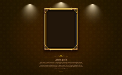 gold frame border picture and pattern thai art