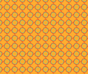 Bright two color abstract pattern. irregular square shapes background. Orange, red, blue colored illustration. Doodle pattern. Symmetrical graphic design for banner, wallpaper, gift wrapping.