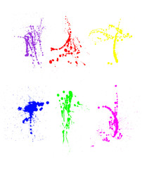 Assortment of paint splatters