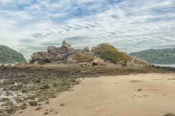 Fototapeta na wymiar HDR Landscape of Yanui Beach with rock