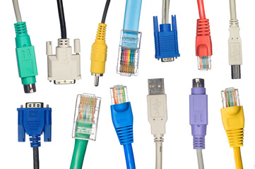 Assortment of computer cables