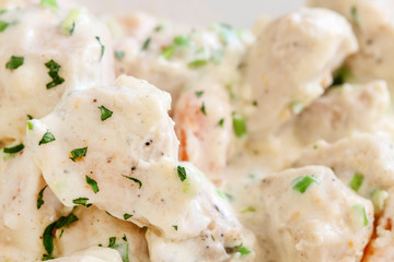 Chicken in a cream sauce