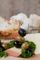 Snack With Olives And Cheese