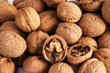 background of a lot of walnuts