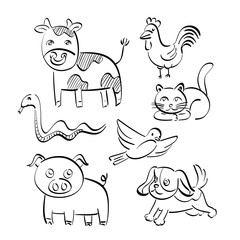 Black and White Animal Outline