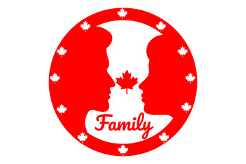 Concept of Family Day in Canada. Template for background, banner, card, poster with text inscription. Vector EPS10 illustration.