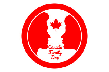 Concept of Family Day in Canada. Template for background, banner, card, poster with text inscription. Vector EPS10 illustration.