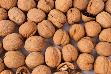 background of a lot of walnuts
