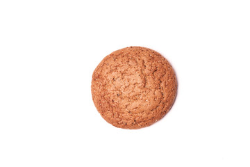 Fresh oatmeal cookies isolated on white background