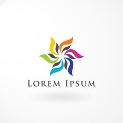 Design Abstract Logo with Combination Multiple Color