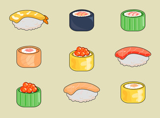 sushi pieces