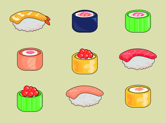 sushi pieces