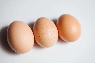 Fresh Easter eggs on a white background. happy Easter