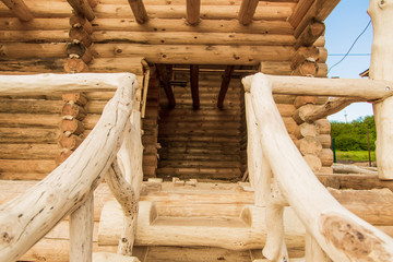 building a wooden cottage