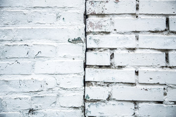 White painted brick wall background