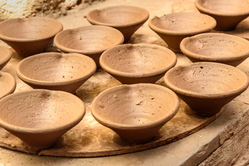 Pottery on the street in Dharavi Slum at Mumbai. India