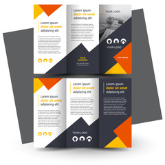 Brochure design, brochure template, creative tri-fold, trend brochure yellow color